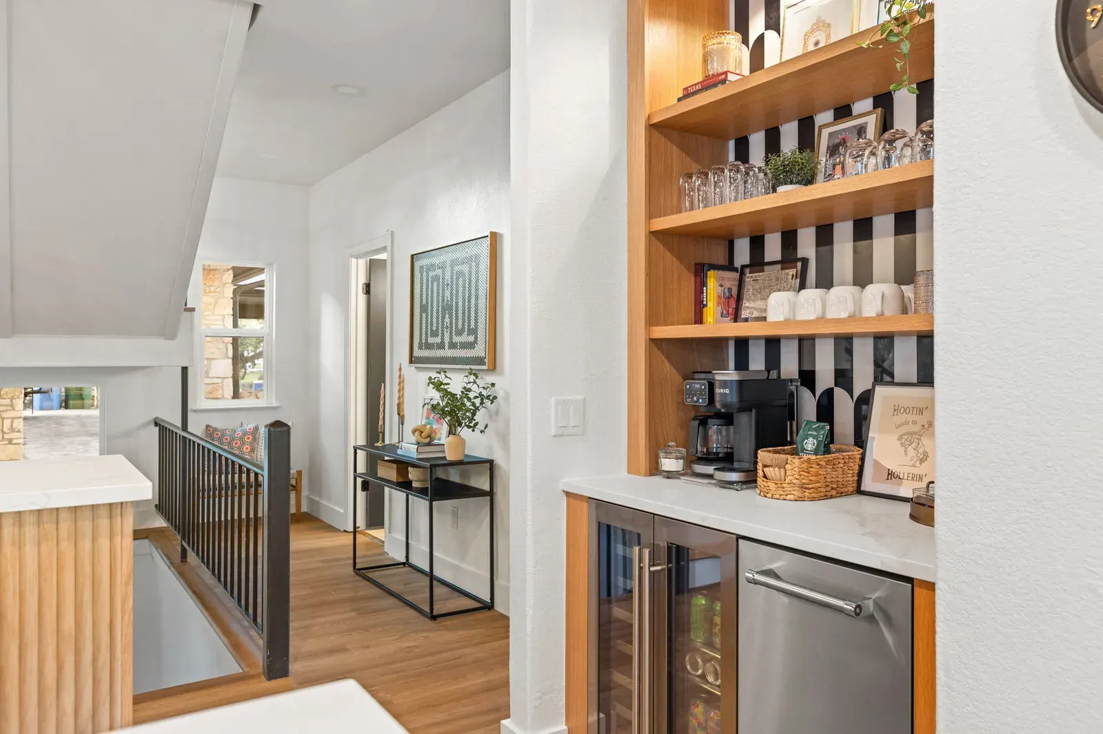 Striped Accent Beverage Nook