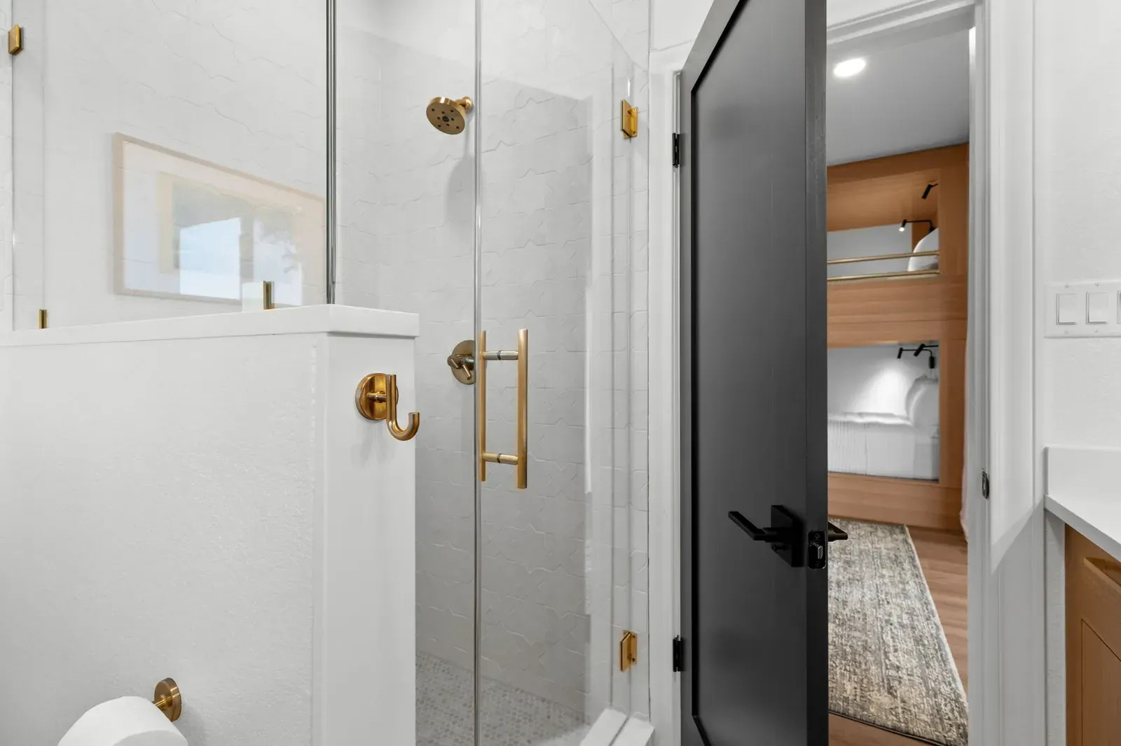 Tiled Shower Charcoal Door